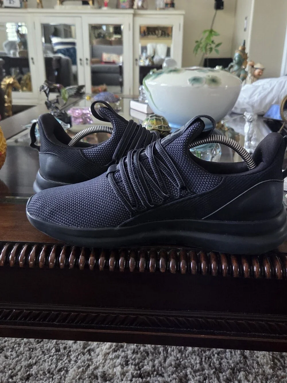 adidas Lite Racer Adapt Men's All-Black Cloudfoam Lace-Up Athletic Sneakers